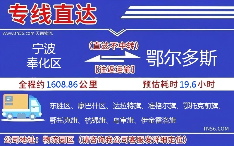 寧波奉化區到鄂爾多斯物流公司 寧波奉化區到鄂爾多斯物流公司