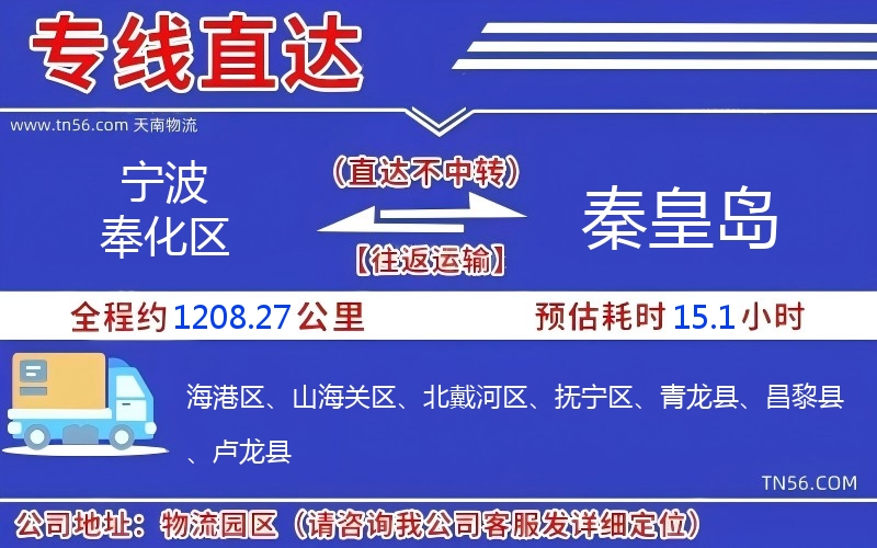 寧波奉化區(qū)到秦皇島物流公司