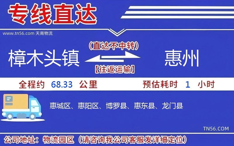 樟木頭鎮到惠州物流公司