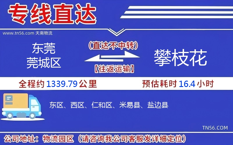 東莞莞城區(qū)到攀枝花物流公司 東莞莞城區(qū)到攀枝花物流公司