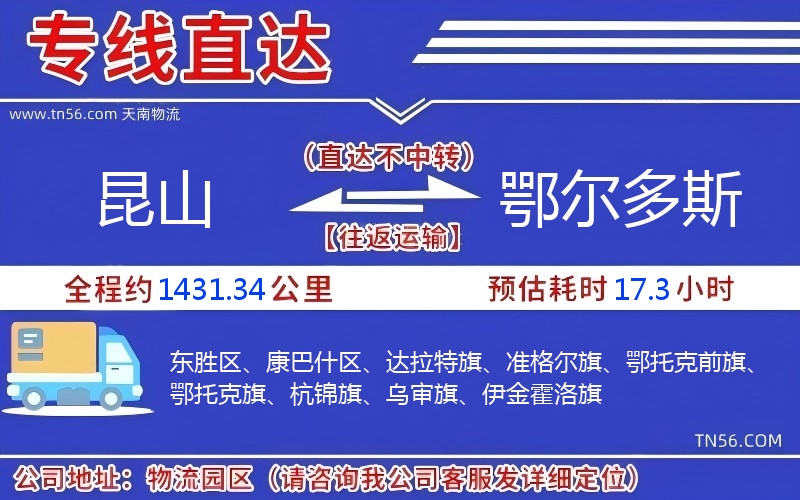 昆山到鄂爾多斯物流公司